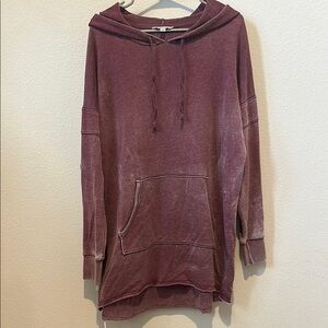 AE Cozy Oversized Mauve Distressed Hoodie
